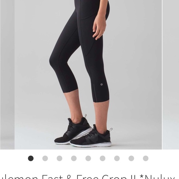 lululemon athletica Pants - lululemon athletica Black Fast & Free Crop II Nulux Pants